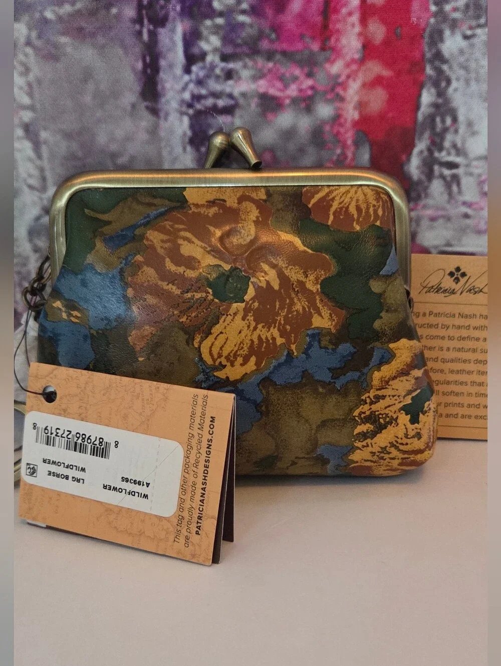 Patricia Nash Floral Coin Purse With Kisslock NWT